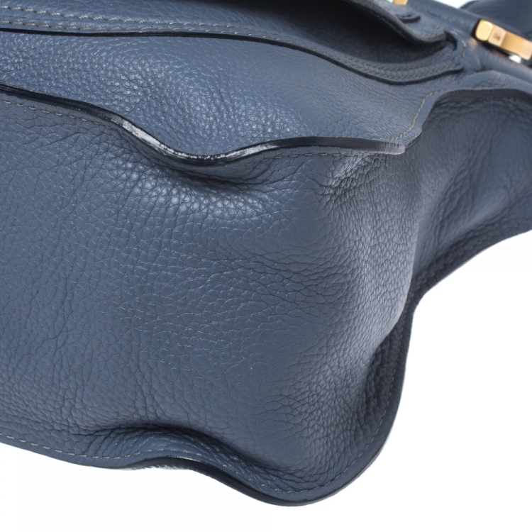 Pre Owned Chloe Blue Leather Medium Marcie Shoulder Bag