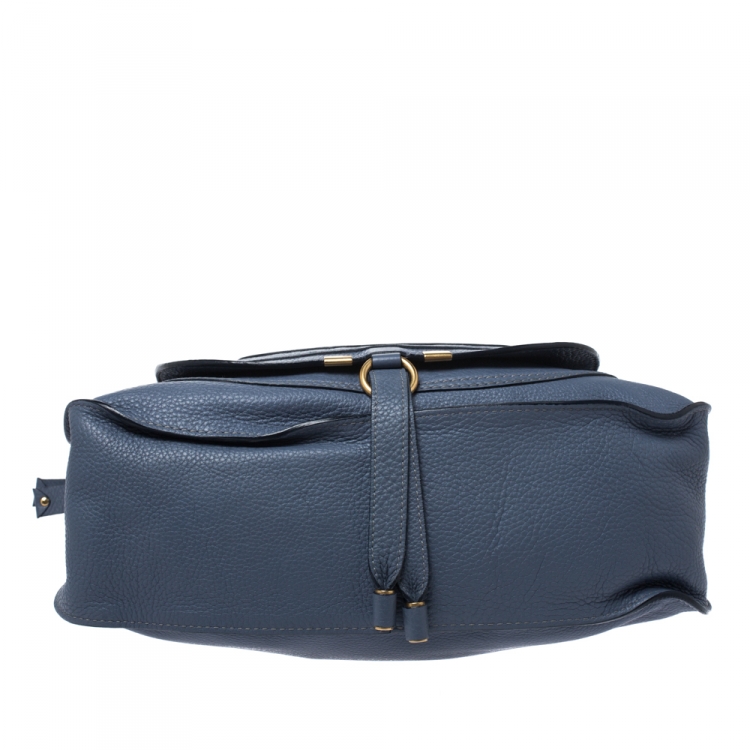 Pre Owned Chloe Blue Leather Medium Marcie Shoulder Bag