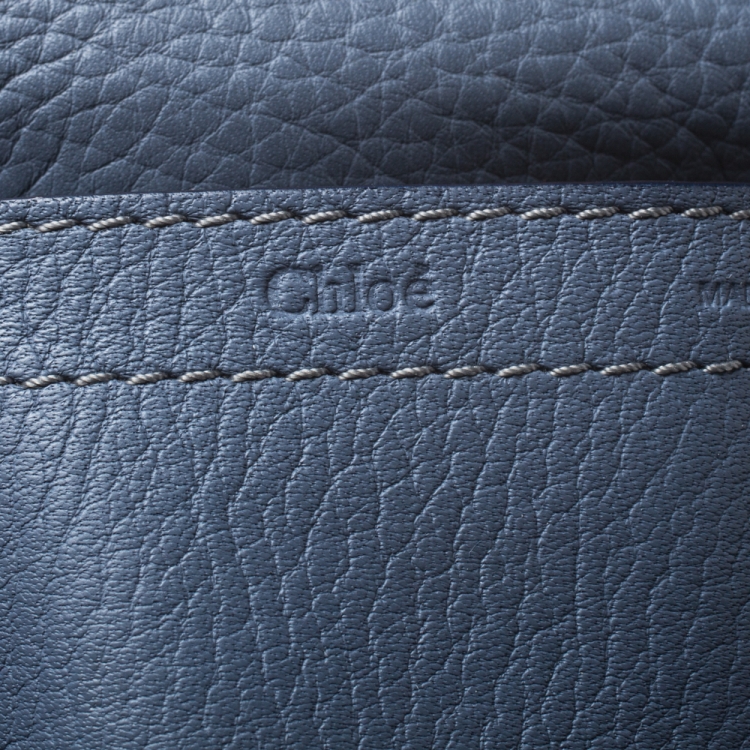 Pre Owned Chloe Blue Leather Mini Marcie Crossbody Bag