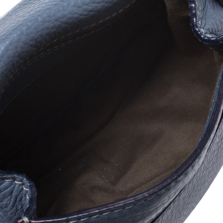 Pre Owned Chloe Blue Leather Mini Marcie Crossbody Bag