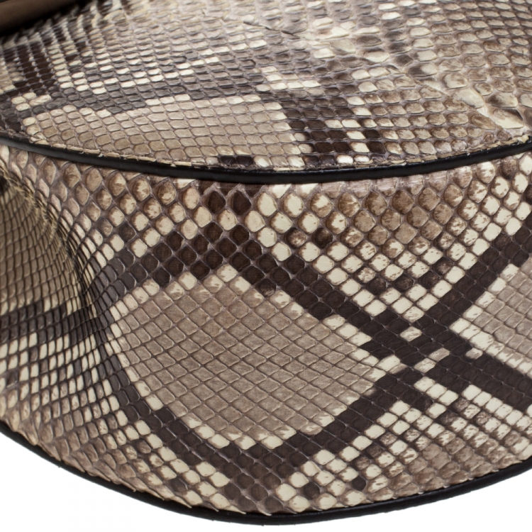 Pre Owned Chloe Beige Python Medium Drew Shoulder Bag