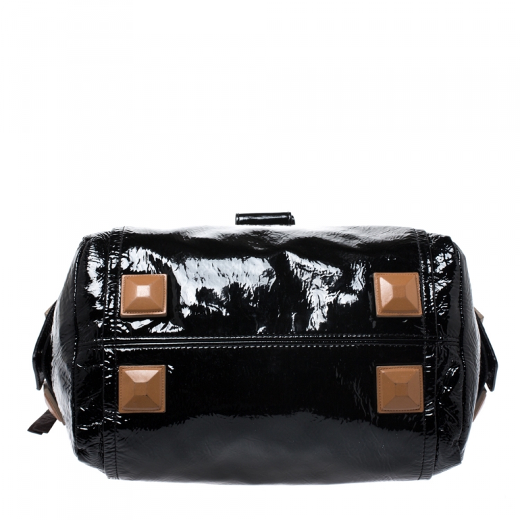 Pre Owned Chloe Black Patent Leather Audra Satchel