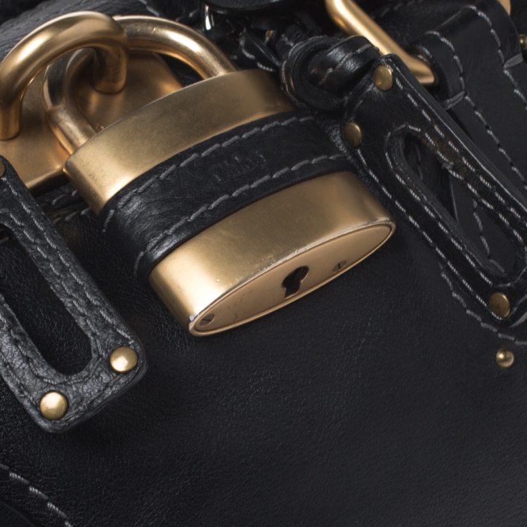 Pre Owned Chloe Black Leather Medium Paddington Satchel