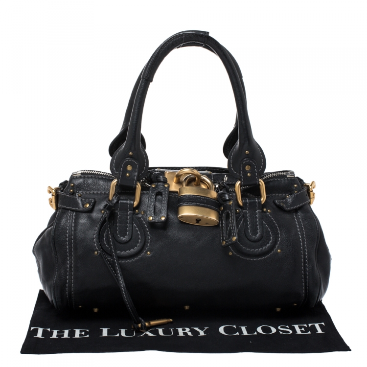 Pre Owned Chloe Black Leather Medium Paddington Satchel