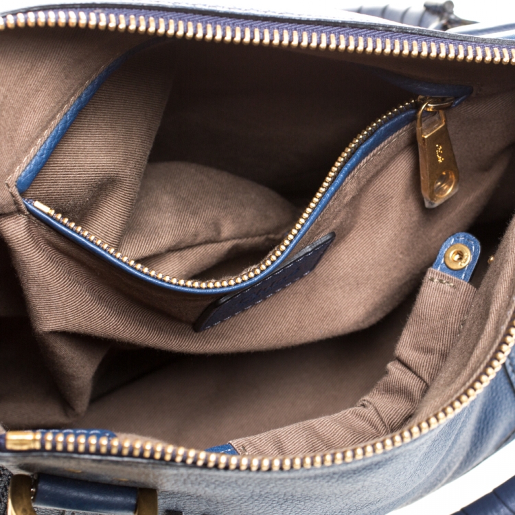 Pre Owned Chloe Blue Leather Medium Marcie Shoulder Bag