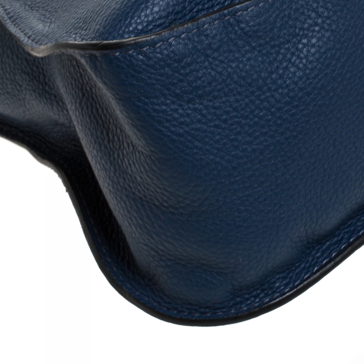 Pre Owned Chloe Blue Leather Medium Marcie Shoulder Bag