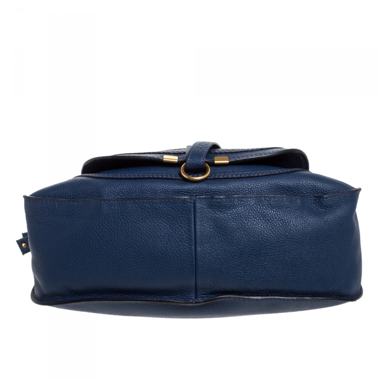 Pre Owned Chloe Blue Leather Medium Marcie Shoulder Bag