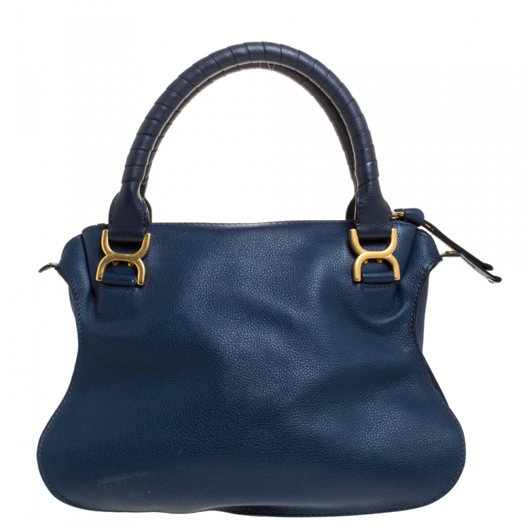 Pre Owned Chloe Blue Leather Medium Marcie Shoulder Bag