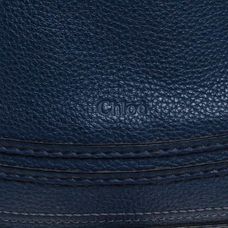 Pre Owned Chloe Blue Leather Medium Marcie Shoulder Bag