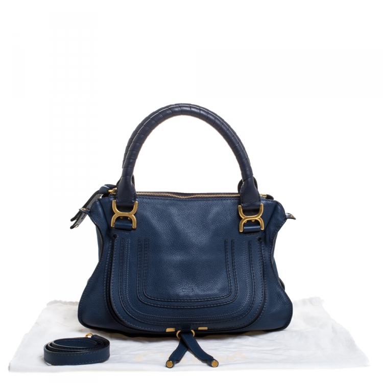 Pre Owned Chloe Blue Leather Medium Marcie Shoulder Bag