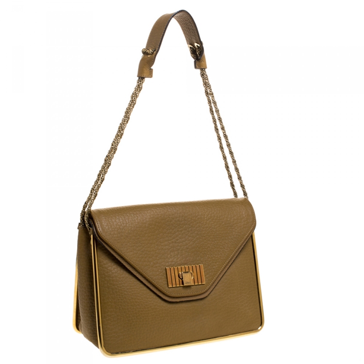 Pre Owned Chloe Beige Leather Medium Sally Shoulder Bag