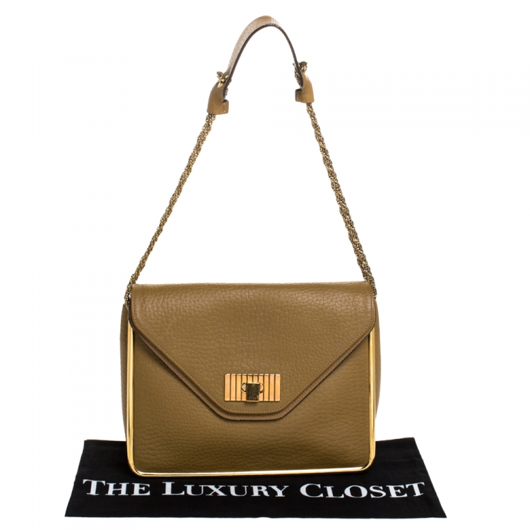 Pre Owned Chloe Beige Leather Medium Sally Shoulder Bag