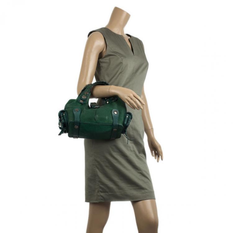 Pre Owned Chloe Green Buffalo Leather Silverado Bag