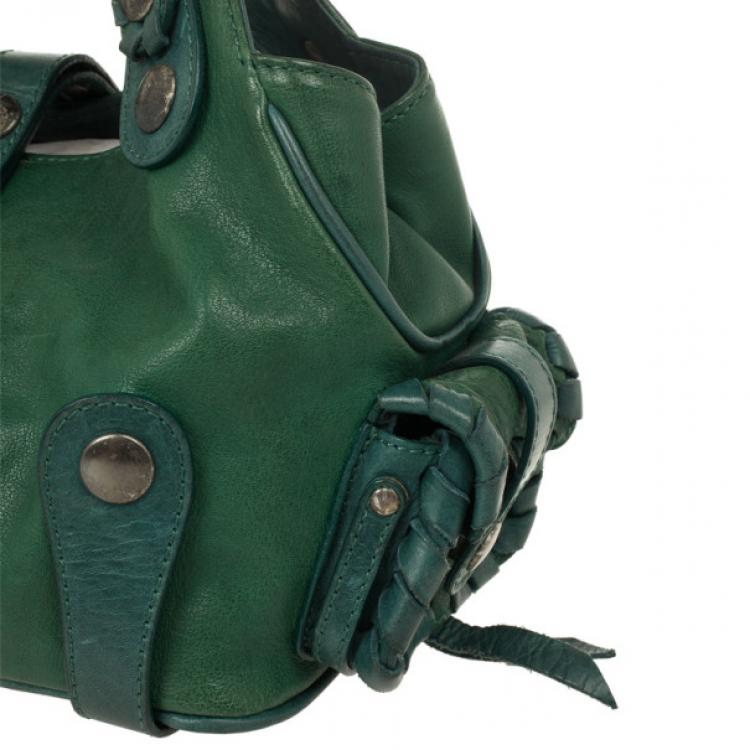 Pre Owned Chloe Green Buffalo Leather Silverado Bag