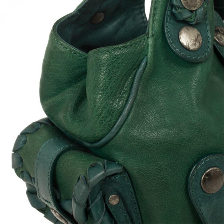 Pre Owned Chloe Green Buffalo Leather Silverado Bag