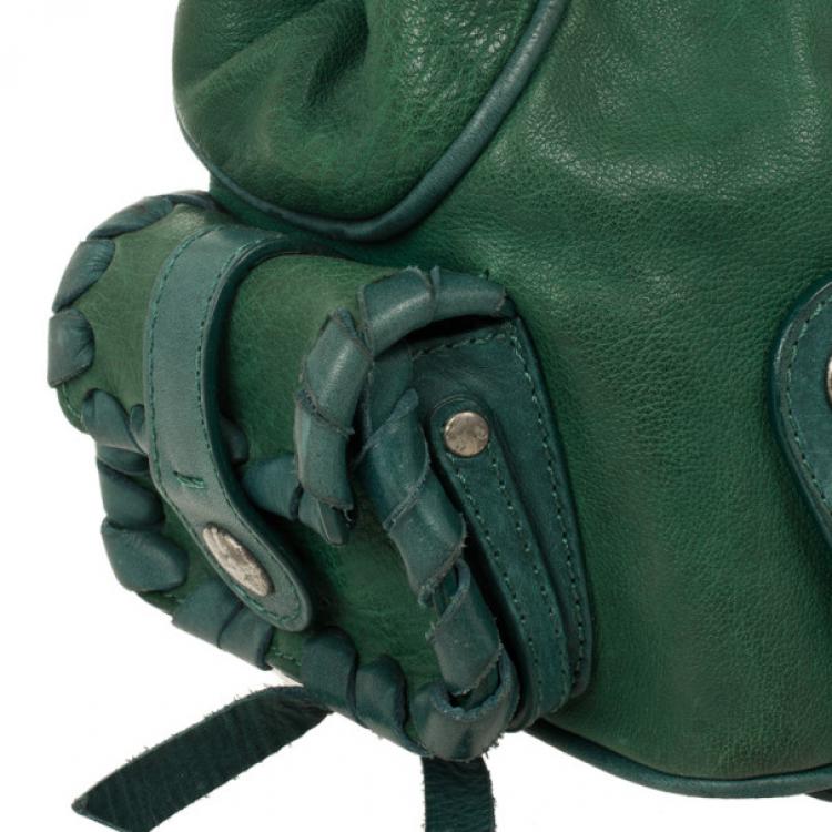 Pre Owned Chloe Green Buffalo Leather Silverado Bag