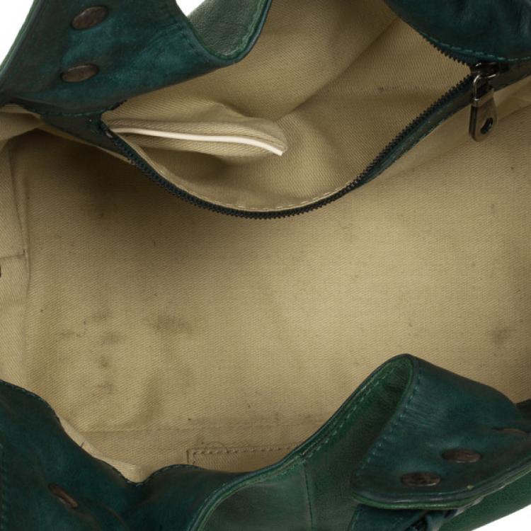 Pre Owned Chloe Green Buffalo Leather Silverado Bag