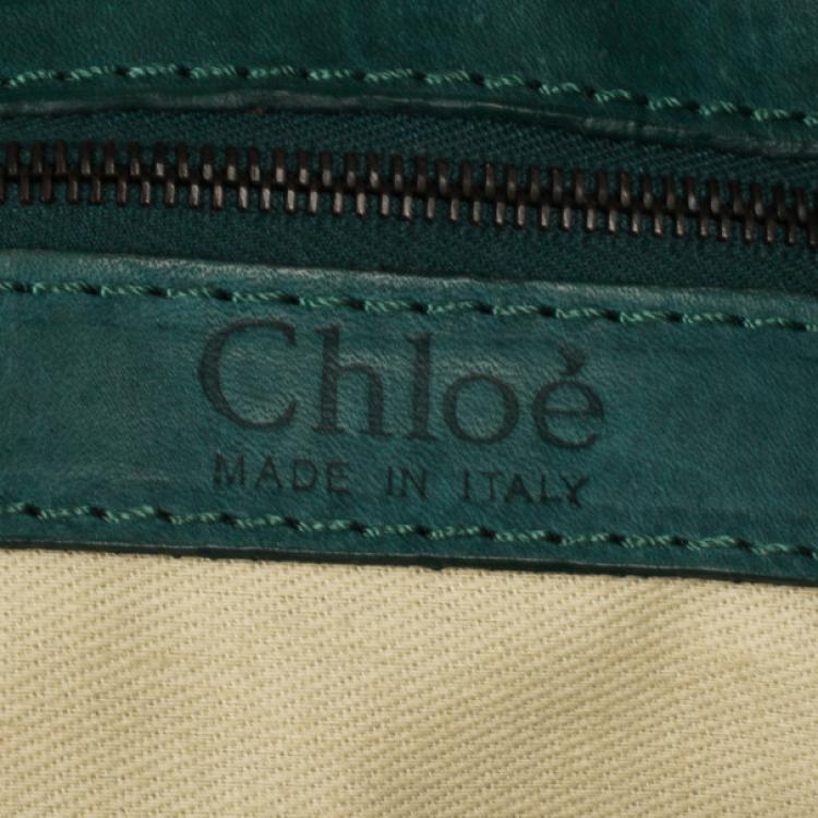 Pre Owned Chloe Green Buffalo Leather Silverado Bag