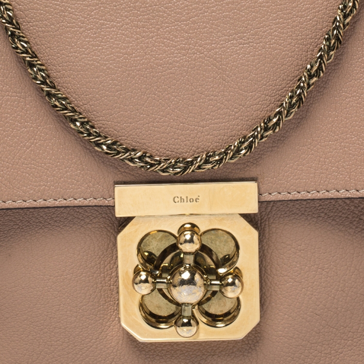 مملوكة مسبقًا Chloe Beige Leather Medium Elsie Shoulder Bag