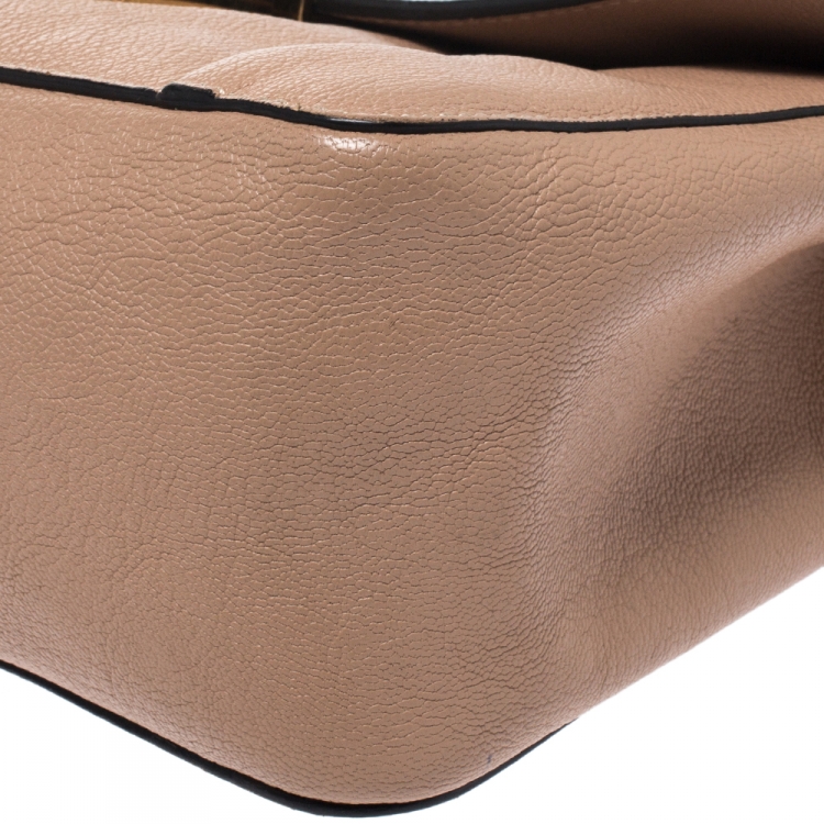 مملوكة مسبقًا Chloe Beige Leather Medium Elsie Shoulder Bag