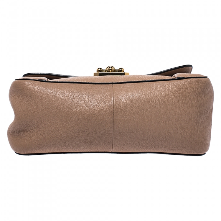 مملوكة مسبقًا Chloe Beige Leather Medium Elsie Shoulder Bag
