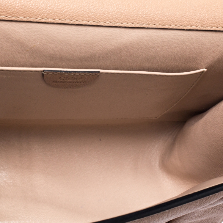 مملوكة مسبقًا Chloe Beige Leather Medium Elsie Shoulder Bag
