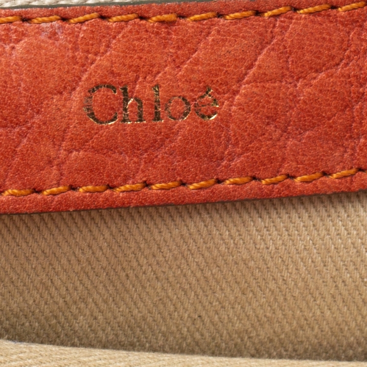 Pre Owned Chloe Orange Leather Medium Sally Shoulder Bag