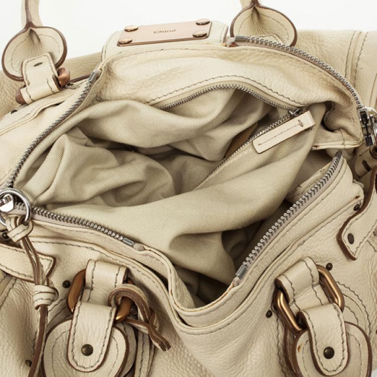 Pre Owned Chloe Cream Leather Paddington Satchel
