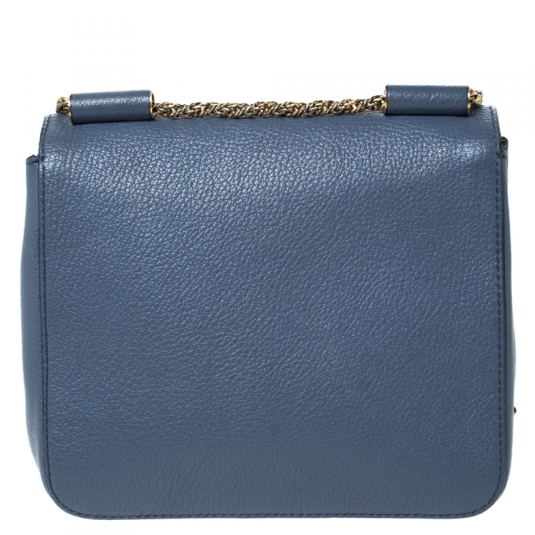 مملوكة مسبقًا Chloe Ash Blue Leather Small Elsie Shoulder Bag