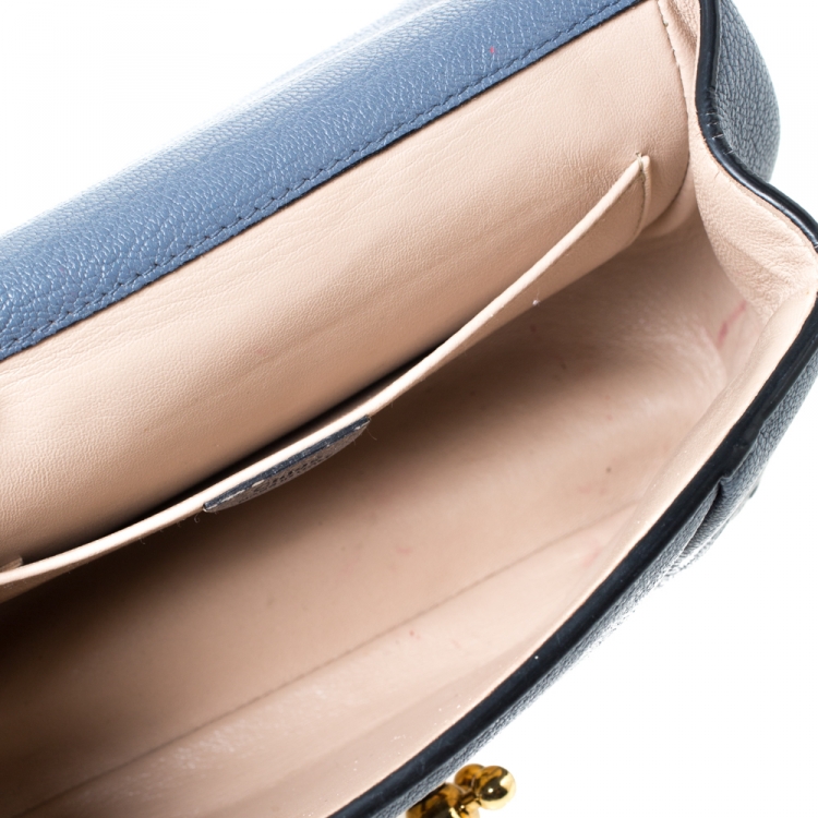 مملوكة مسبقًا Chloe Ash Blue Leather Small Elsie Shoulder Bag