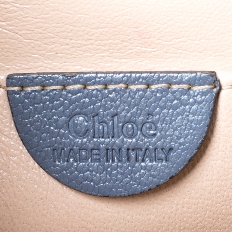 مملوكة مسبقًا Chloe Ash Blue Leather Small Elsie Shoulder Bag