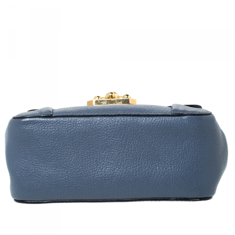 مملوكة مسبقًا Chloe Ash Blue Leather Small Elsie Shoulder Bag