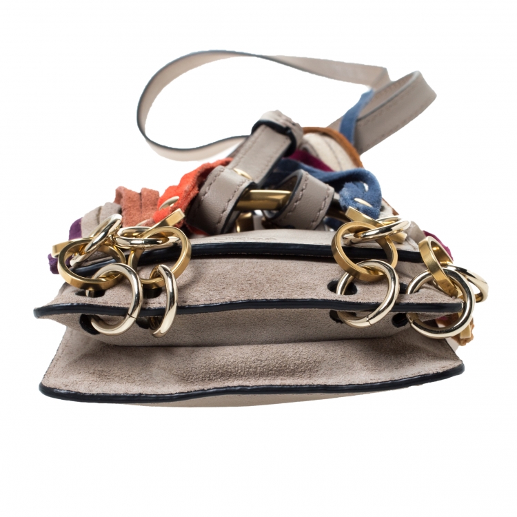 Pre Owned Chloe Beige Suede and Leather Mini Jane Bracelet Bag