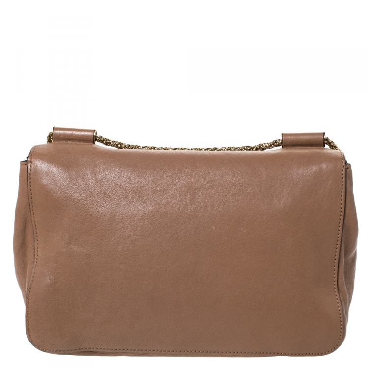 Pre Owned Chloe Brown Leather Medium Elsie Shoulder Bag