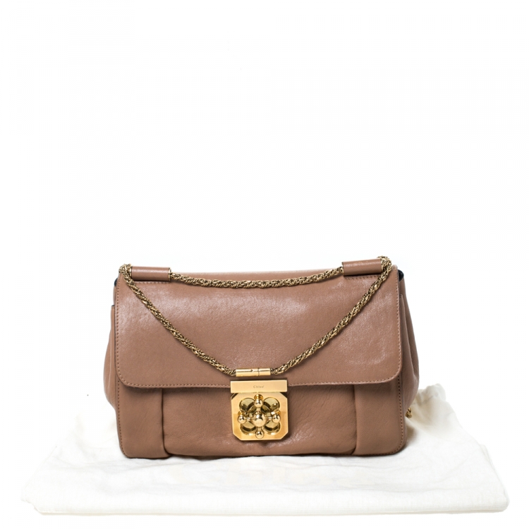 Pre Owned Chloe Brown Leather Medium Elsie Shoulder Bag