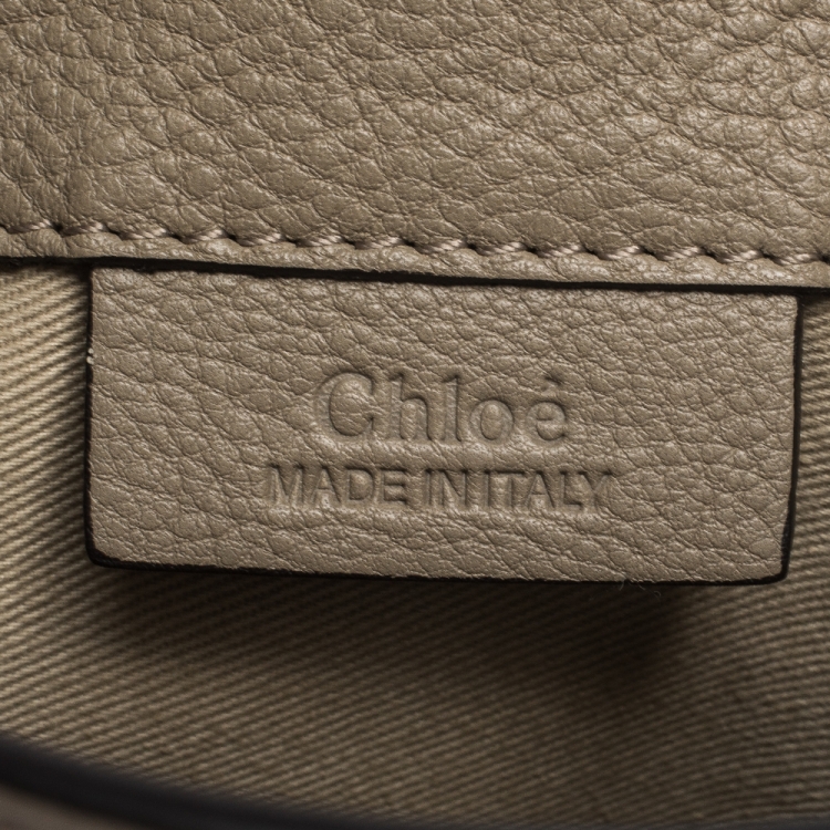 Pre Owned Chloe Grey Leather and Suede Mini Faye Daye Backpack