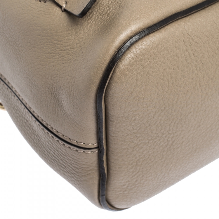 Pre Owned Chloe Grey Leather and Suede Mini Faye Daye Backpack