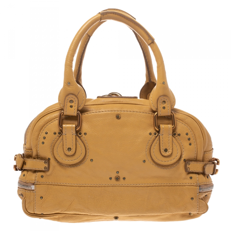 Pre Owned Chloe Beige Leather Paddington East/West Zippy Satchel 
