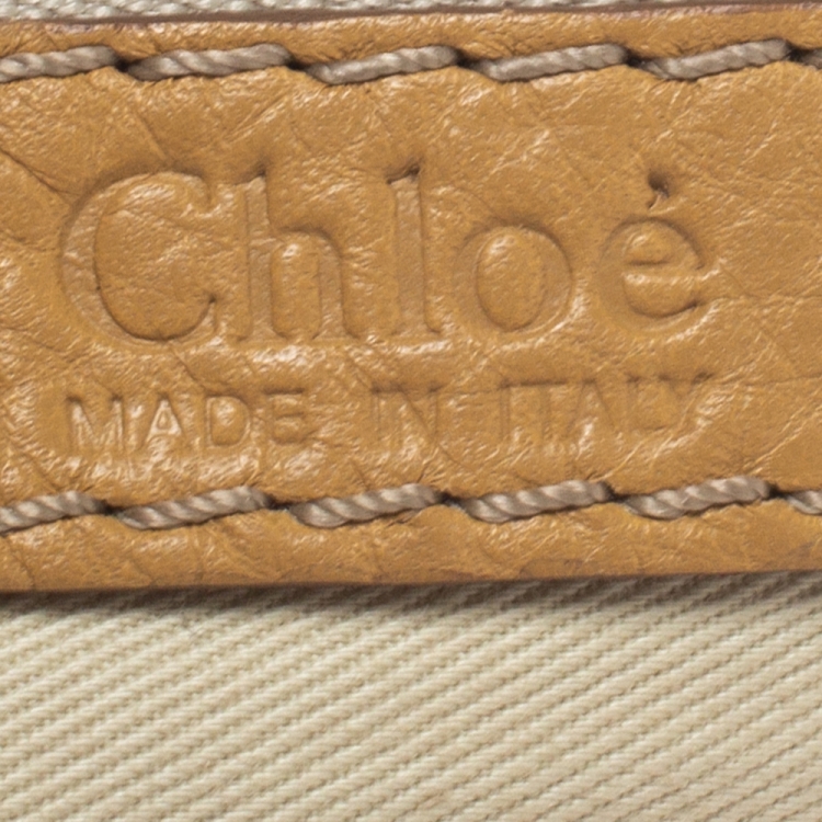 Pre Owned Chloe Beige Leather Paddington East/West Zippy Satchel 