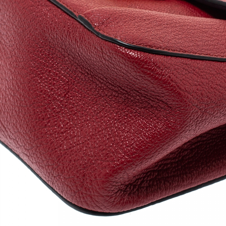 Pre Owned Chloe Red Leather Small Elsie Shoulder Bag