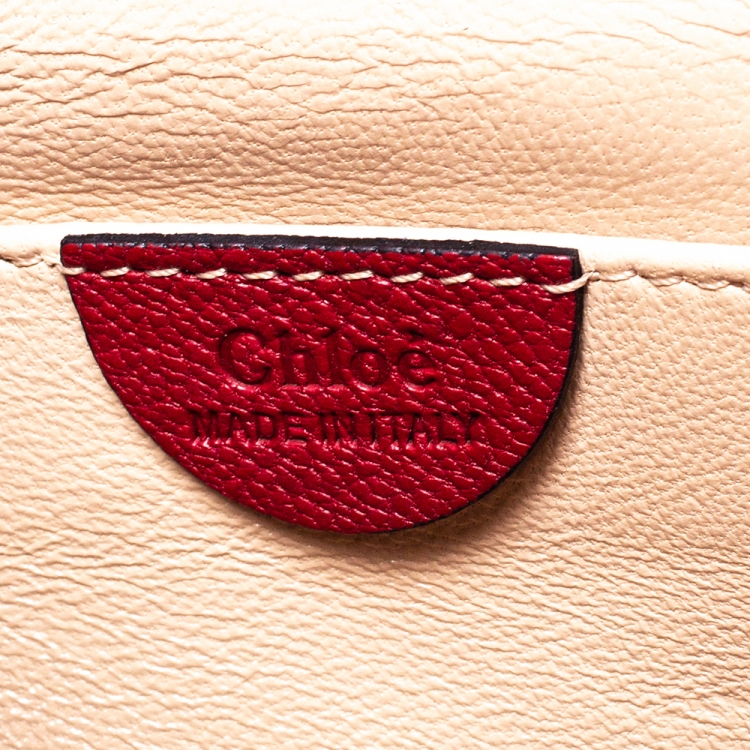 Pre Owned Chloe Red Leather Small Elsie Shoulder Bag