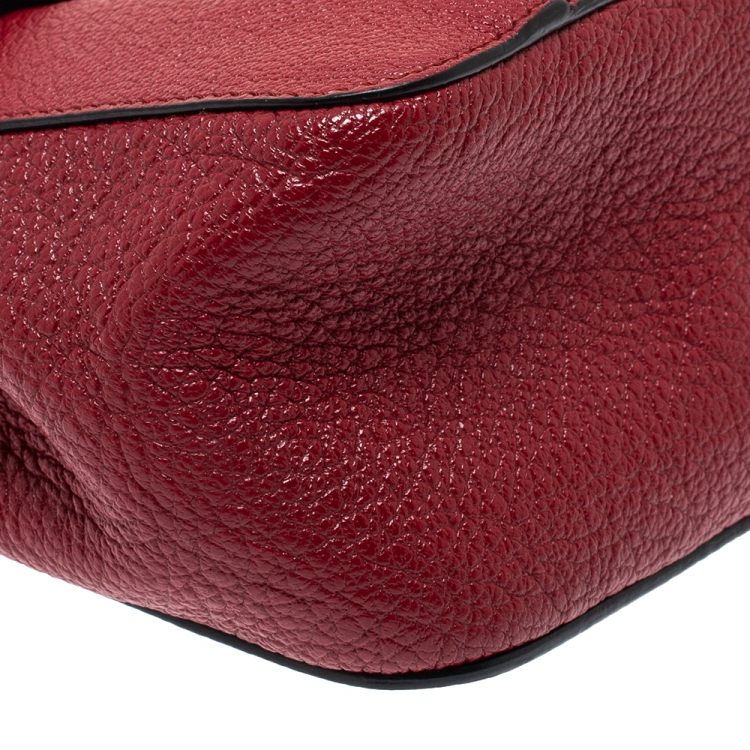 Pre Owned Chloe Red Leather Small Elsie Shoulder Bag