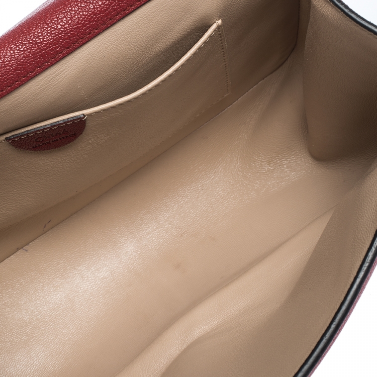 Pre Owned Chloe Red Leather Medium Elsie Shoulder Bag