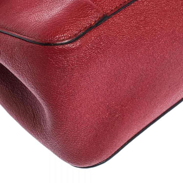 Pre Owned Chloe Red Leather Medium Elsie Shoulder Bag