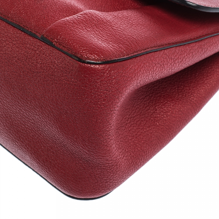 Pre Owned Chloe Red Leather Medium Elsie Shoulder Bag
