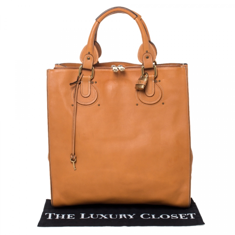 Pre Owned Chloe Tan Leather Pure Paddington Tote