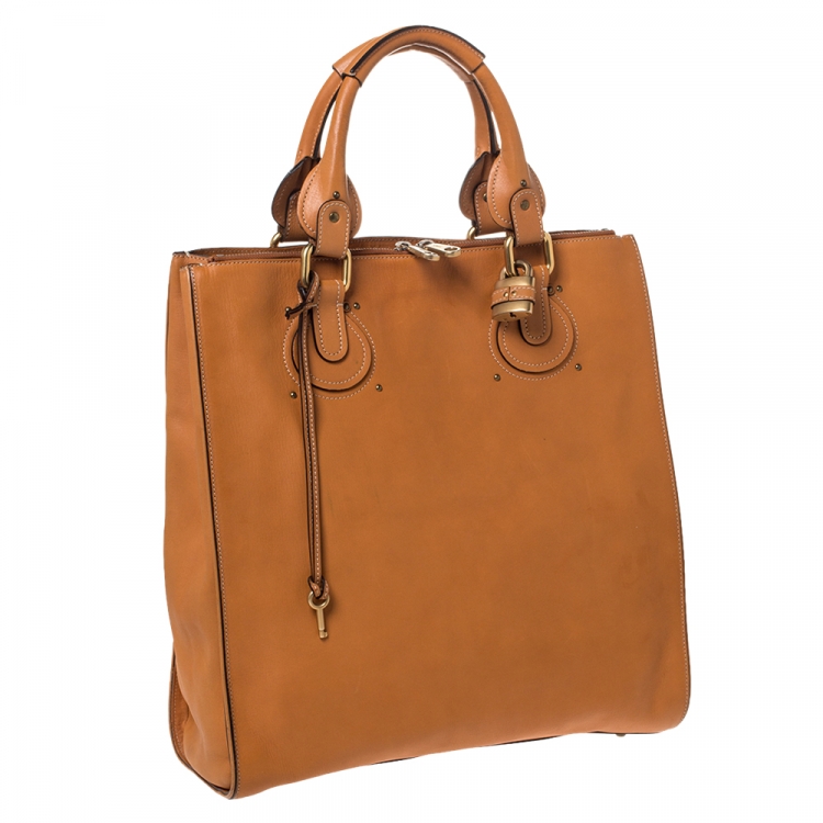 Pre Owned Chloe Tan Leather Pure Paddington Tote