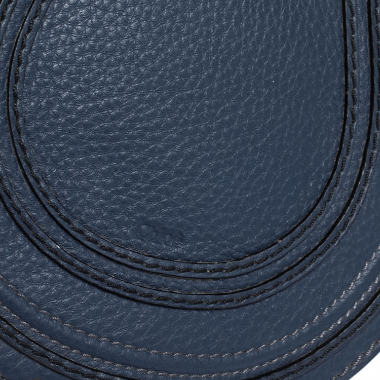 Pre Owned Chloe Blue Leather Mini Marcie Crossbody Bag