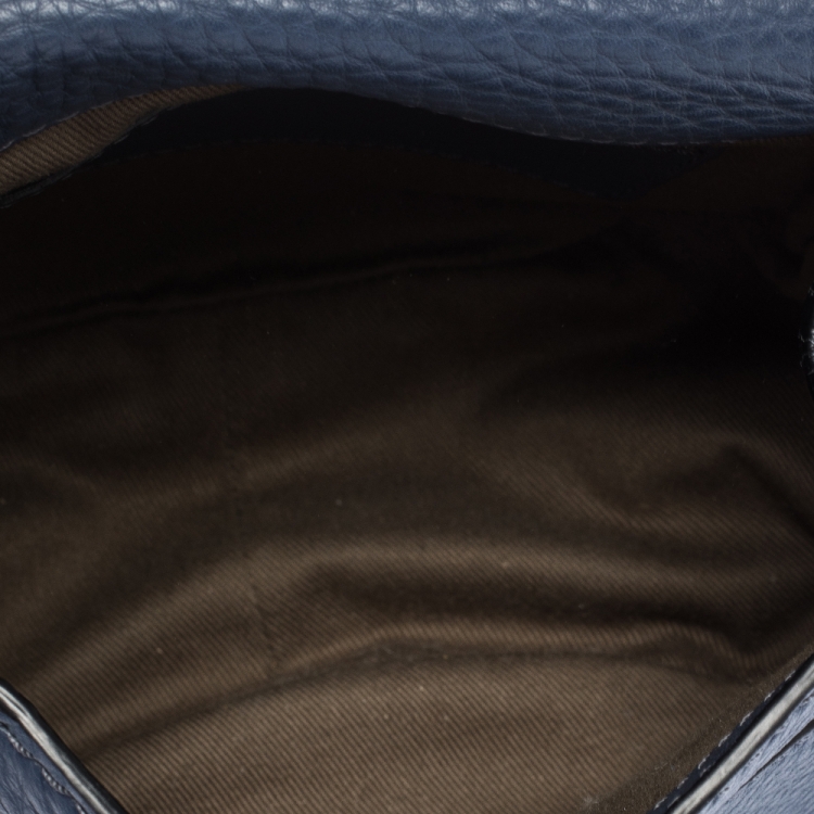 Pre Owned Chloe Blue Leather Mini Marcie Crossbody Bag