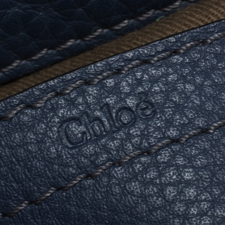 Pre Owned Chloe Blue Leather Mini Marcie Crossbody Bag